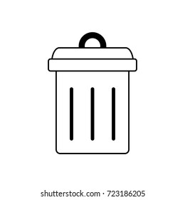 line trash can symbol icon
