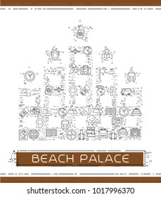 Line travel icons are grouped in Beach palace