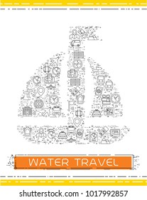 Line travel icons are grouped in Boat with Flag