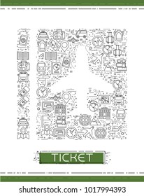 Line travel icons are grouped in Ticket