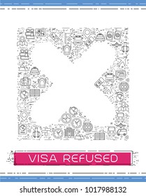 Line travel icons are grouped in Visa refused