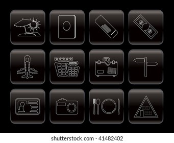 Line Travel and trip Icons- Vector Icon Set