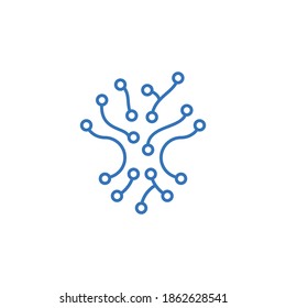 Line Tree Branch Network Connected line circle, crypto capital investment finance logo vector design