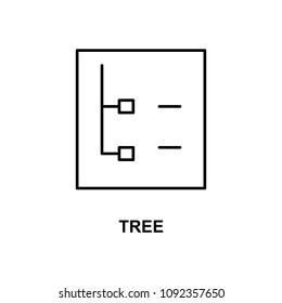 line tree icon. Element of simple web icon with name for mobile concept and web apps. Thin line line tree icon can be used for web and mobile on white background