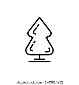 Line tree icon isolated on white background. Minimalistic outline style. Vector illustration.