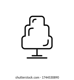 Icono de árbol de línea aislado en fondo blanco. Estilo de contorno minimalista. Ilustración vectorial.