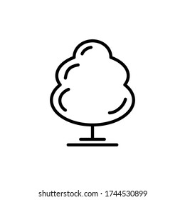 Line tree icon isolated on white background. Minimalistic outline style. Vector illustration.