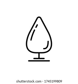 Line tree icon isolated on white background. Minimalistic outline style. Vector illustration.