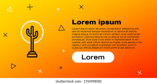 Line Tree icon isolated on yellow background. Forest symbol. Colorful outline concept. Vector Illustration