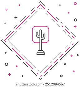 Icono del árbol de línea aislado en el fondo blanco. Símbolo del bosque. Concepto de contorno colorido. Ilustración vectorial