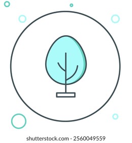 Line Tree icon isolated on white background. Forest symbol. Colorful outline concept. Vector