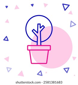 Line Tree icon isolated on white background. Forest symbol. Colorful outline concept. Vector