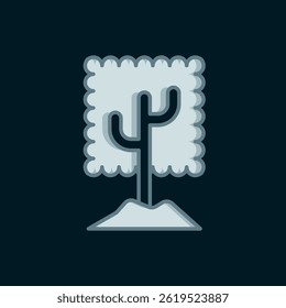 Line Tree icon isolated on black background. Forest symbol. Flat filled outline style with shadow. Vector