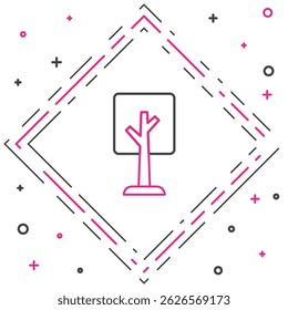Line Tree icon isolated on white background. Forest symbol. Colorful outline concept. Vector