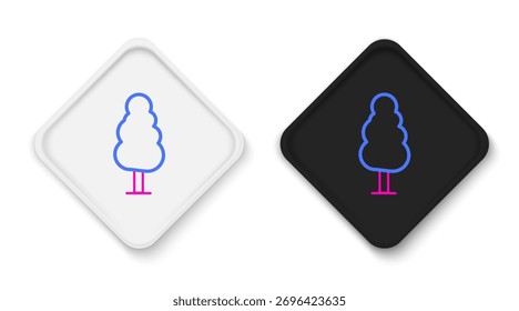 Line Tree icon isolated on white background. Forest symbol. Colorful outline concept. Vector