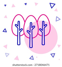 Line Tree icon isolated on white background. Forest symbol. Colorful outline concept. Vector
