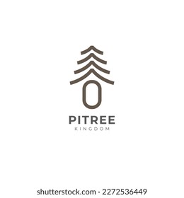 Line tree logo design template flat vector illustration for premium branding. Elegant line symbol logotype in white background