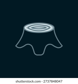 Line Tree stump icon isolated on black background. Flat filled outline style with shadow. Vector