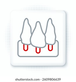 Line Trees icon isolated on white background. Forest symbol. Colorful outline concept. Vector