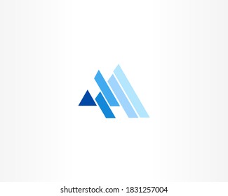 line triangle blue color logo design