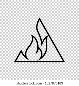 line triangle flame icon design vector flat