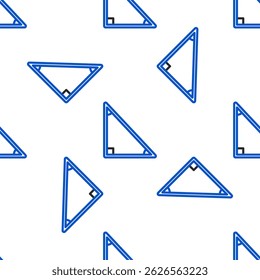 Line Triangle math icon isolated seamless pattern on white background. Colorful outline concept. Vector
