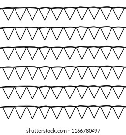 line triangle party flags decoration background