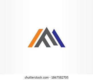 Line triangle shape logo icon design template