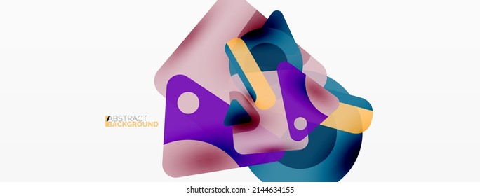 Line, triangle, square and circle primitive composition. Vector geometric minimal abstract background for wallpaper, banner, background, landing page