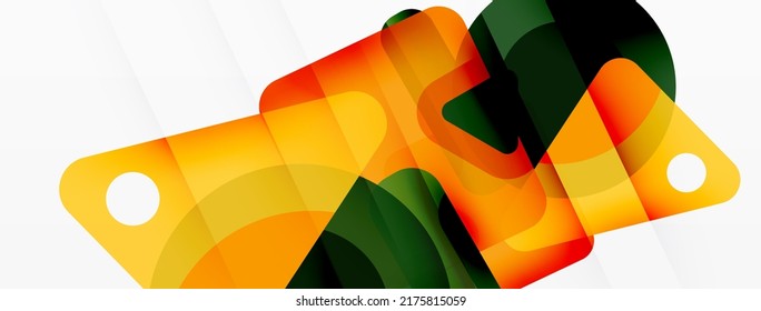 Line, triangle, square and circle primitive composition. Vector geometric minimal abstract background for wallpaper, banner, background, landing page