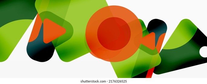 Line, triangle, square and circle primitive composition. Vector geometric minimal abstract background for wallpaper, banner, background, landing page