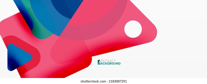 Line, triangle, square and circle primitive composition. Vector geometric minimal abstract background for wallpaper, banner, background, landing page