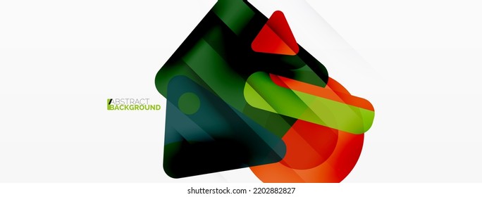 Line, triangle, square and circle primitive composition. Vector geometric minimal abstract background for wallpaper, banner, background, landing page