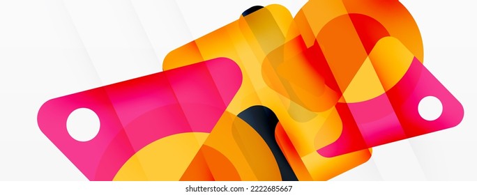 Line, triangle, square and circle primitive composition. Vector geometric minimal abstract background for wallpaper, banner, background, landing page