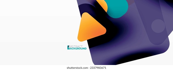 Line, triangle, square and circle primitive composition. Vector geometric minimal abstract background for wallpaper, banner, background, landing page