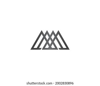 Line triangles black and geometric abstract logo, vector