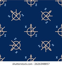 Línea icono de círculo trigonométrico aislado sin patrón sobre fondo azul.  Vector