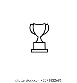 line trophy icon. trophy sketch. first place trophy icon.