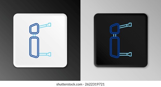 Line Truck side mirror icon isolated on grey background. Colorful outline concept. Vector