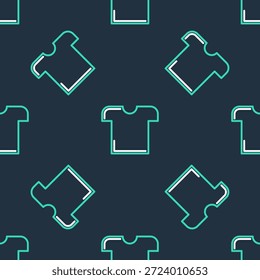 Línea icono de camiseta aislado sin patrón sobre fondo negro.  Vector