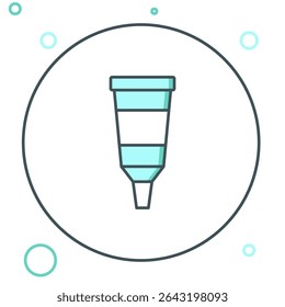 Line Tube with paint palette icon isolated on white background. Colorful outline concept. Vector