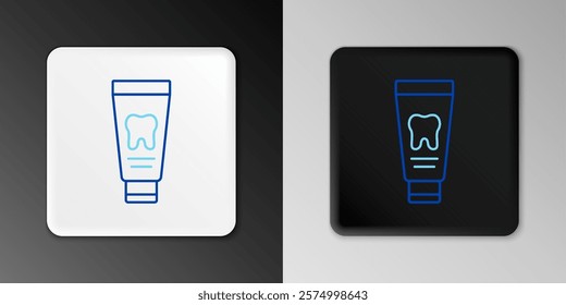 Line Tube of toothpaste icon isolated on grey background. Colorful outline concept. Vector