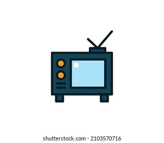 Icono de TV de línea aislado en fondo blanco. Símbolo de esquema para diseño de sitio web, aplicación móvil, ui. Pictograma electrónico. Ilustración vectorial, с editorial k. 