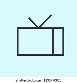 Line tv icon,vector illustration and blue background