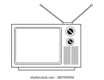 line tv vector illustration,isolated on white background for education,top view