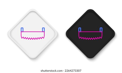 Line Two-handed saw icon isolated on white background. Colorful outline concept. Vector