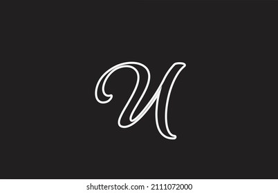 diseño de icono del logotipo de la línea U con estilo manuscrito. Plantilla creativa para la empresa