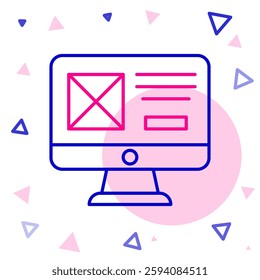 Line UI or UX design icon isolated on white background. Colorful outline concept. Vector