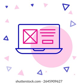 Line UI or UX design icon isolated on white background. Colorful outline concept. Vector