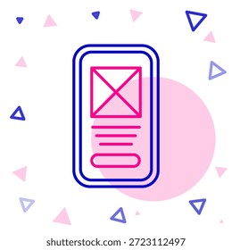 Line UI or UX design icon isolated on white background. Colorful outline concept. Vector